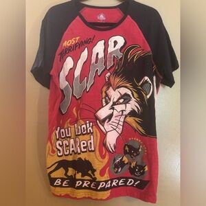 Disney Parks Lion King Scar T-Shirt Graphic Shirt Adult XL "You Look SCARed